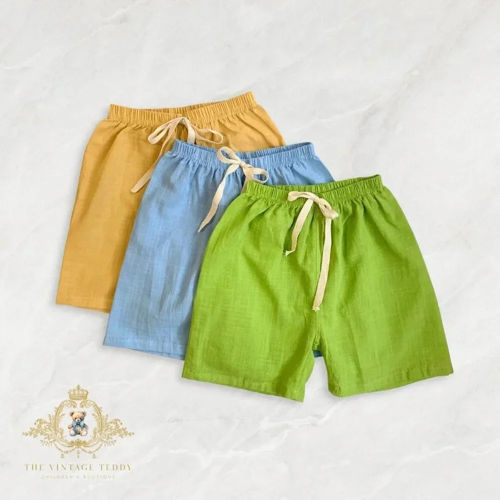 NWT Cute Set of 3 Kids Casual Summer Shorts Elastic Waistband Relaxed Comfy 6Y